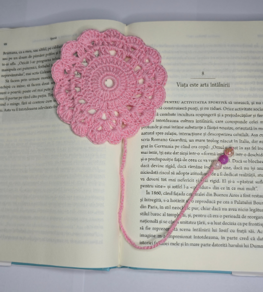 Semn de carte handmade „Pink Agate”