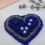 Broșă handmade - Royal Blue Heart