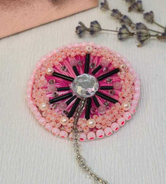 Broșă handmade – Pink Star
