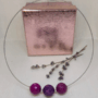 Colier handmade „Purple Energy” cu agate fațetate