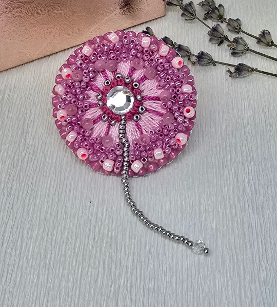Broșă handmade – Pink Blossom Brooch