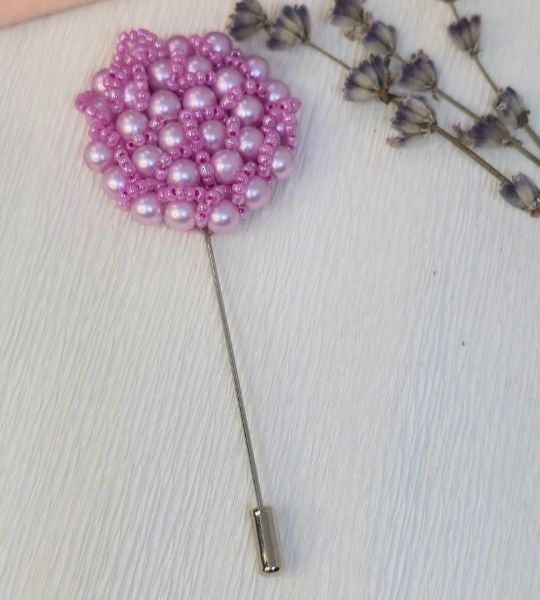Broșă handmade – Rose Pearl Pin