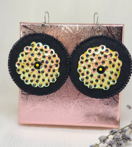 Cercei handmade – Statement Rotunzi Golden Eclipse